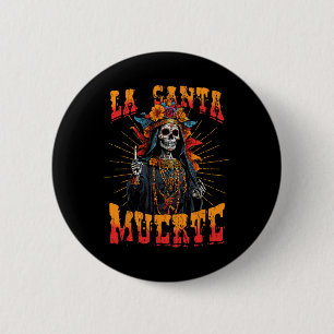 La Santa Muerte Sugar Skull La Catrina Cinco De Ma 6 Cm Round Badge
