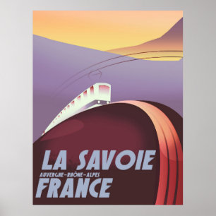 La Savoie Auvergne-Rhône-Alpes travel poster. Poster