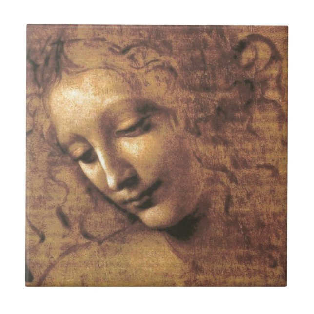 La Scapigliata by Leonardo da Vinci Tile (Front)