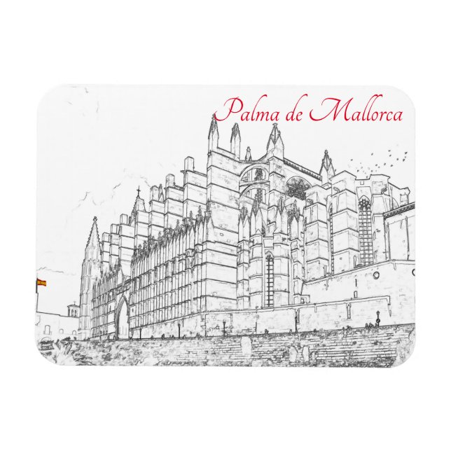 La Seu, the Cathedral of Palma de Mallorca - Spain Magnet (Horizontal)
