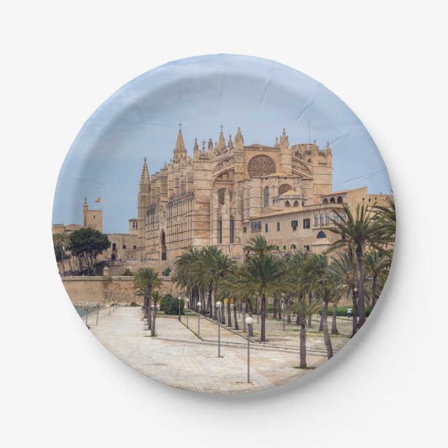 La Seu, the Cathedral of Palma de Mallorca - Spain Paper Plate (Front)