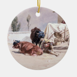 La Siesta: Scene in the Eastern Pyrenees, 1872 (w/ Ceramic Ornament