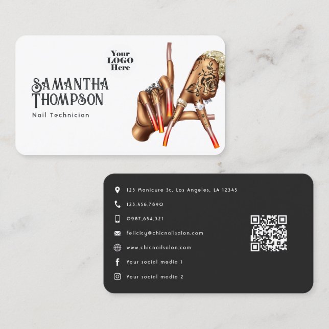 LA Sign Nail Salon Branding Business Card (Front/Back)