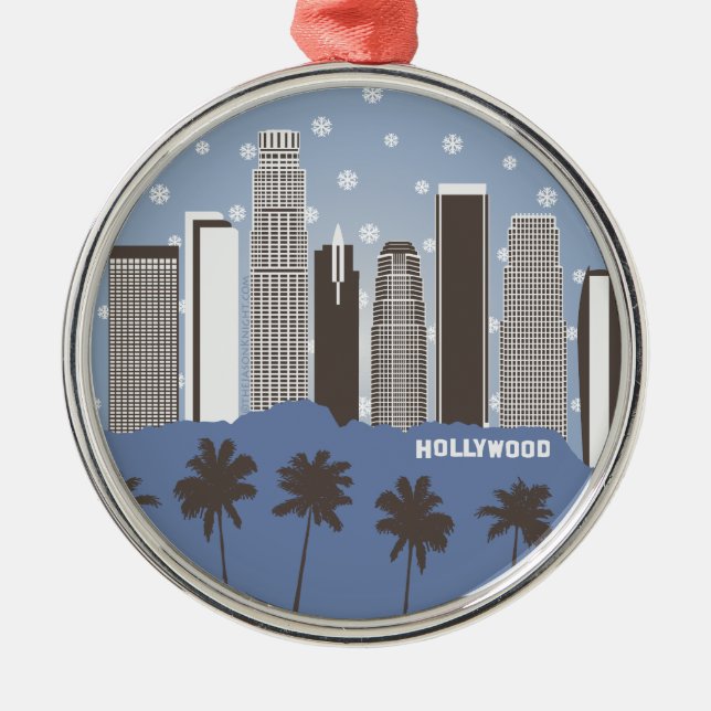 LA Snowflakes Metal Tree Decoration (Front)
