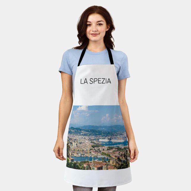 La Spezia Cityscape Liguria Italy Holiday Souvenir Apron (Worn)