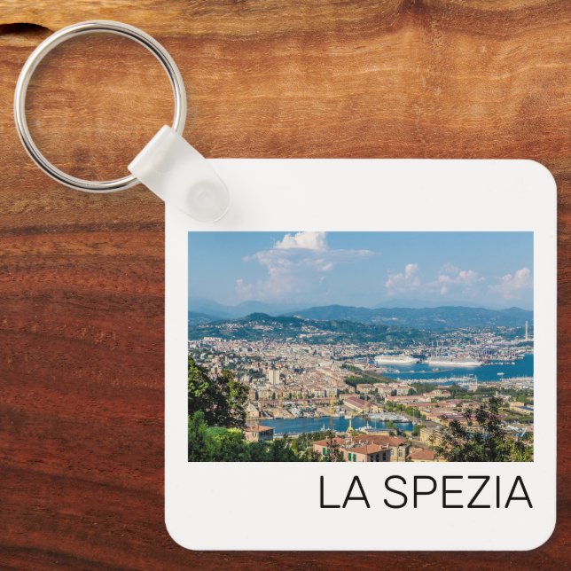 La Spezia Cityscape Liguria Italy Holiday Souvenir Key Ring (Front)