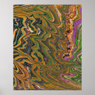 La Strada 2 Green Gold Abstract Poster Art Print
