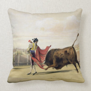 La Suerte de la Capa, 1865 (colour litho) Cushion