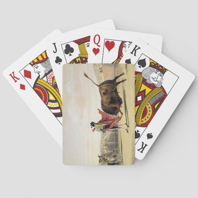 La Suerte de la Capa, 1865 (colour litho) Playing Cards (Back)