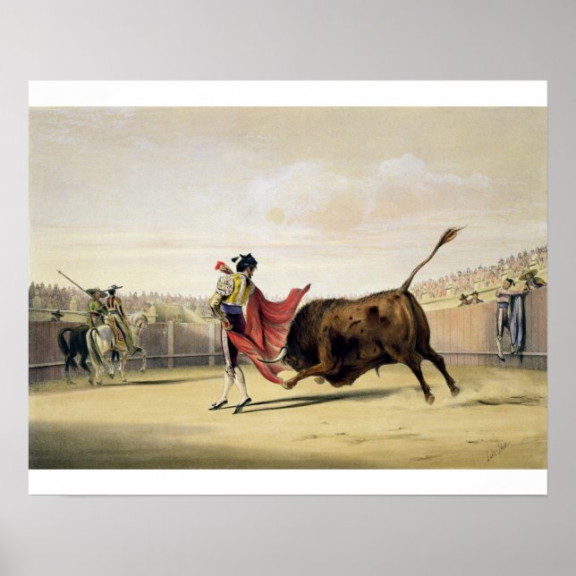 La Suerte de la Capa, 1865 (colour litho) Poster (Front)