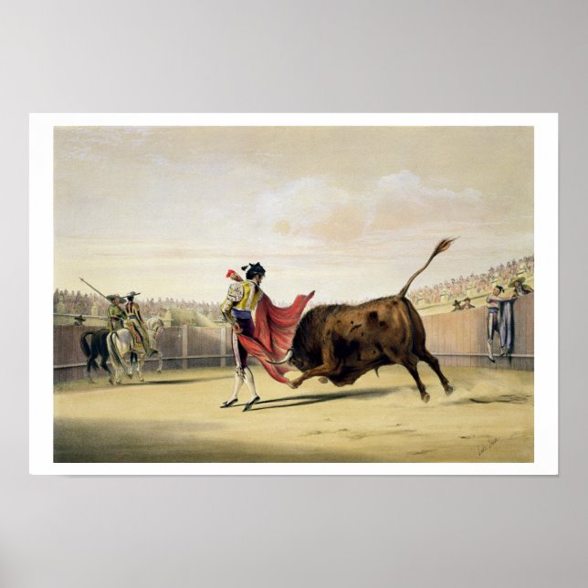 La Suerte de la Capa, 1865 (colour litho) Poster (Front)