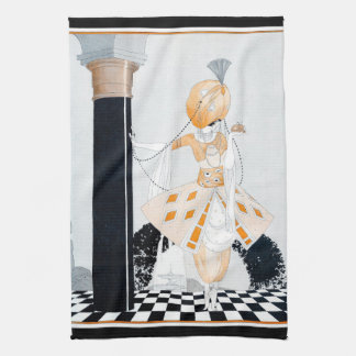 La Sultane - Vintage Fashionable Art Deco Lady Tea Towel