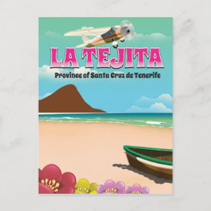 La Tejita Tenerife beach travel poster Postcard