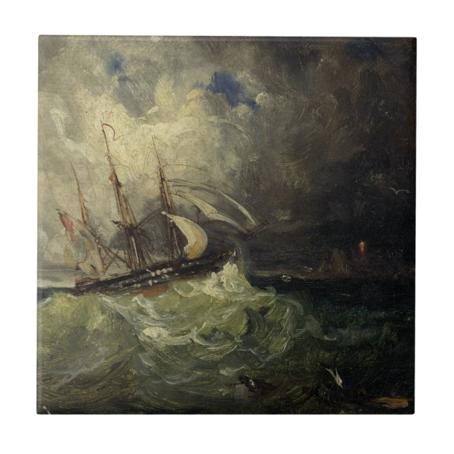 La Tempête – Félix Ziem Ceramic Tile (Front)