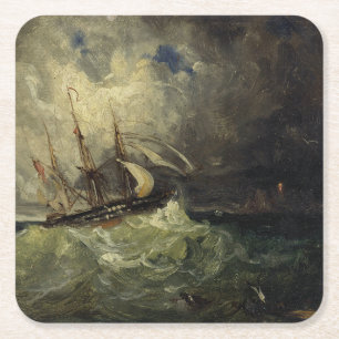 La Tempête – Félix Ziem Square Paper Coaster