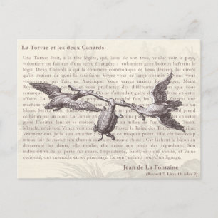 La Tortue et les deux Canards: Jean de La Fontaine Postcard
