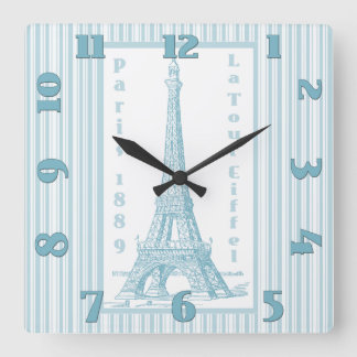 La Tour Eiffel 1889 Square Wall Clock