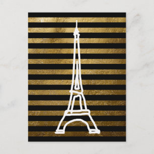 la tour Eiffel classy stripes Postcard