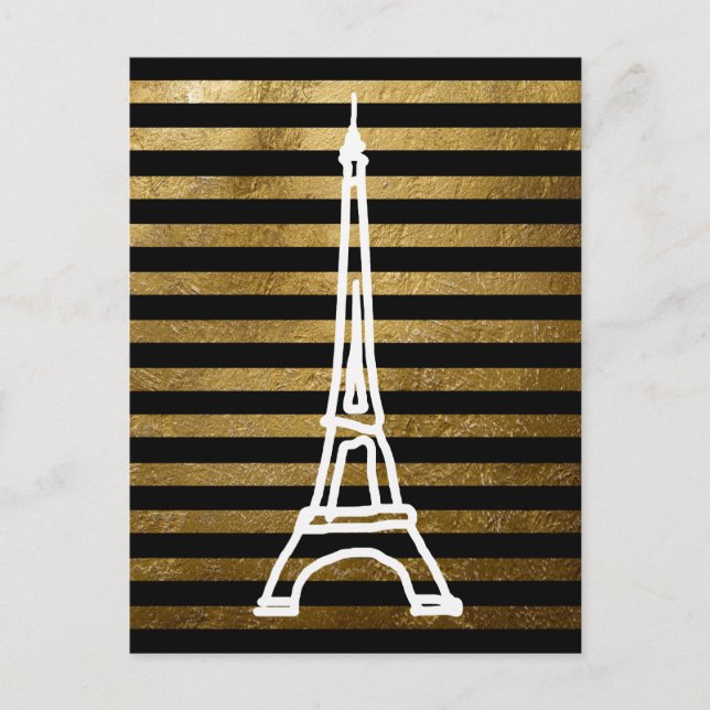 la tour Eiffel classy stripes Postcard (Front)