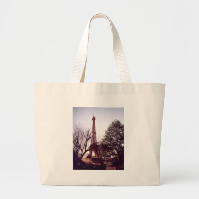 La Tour Eiffel Large Tote Bag (Front)