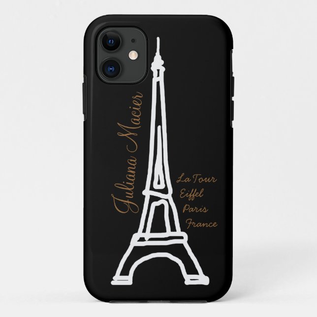 la tour Eiffel personalised name Case-Mate iPhone Case (Back)
