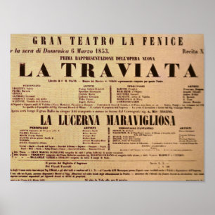La Traviata World Premiere Poster (1853)
