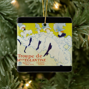 La Troupe de Mlle Eglantine by Toulouse Lautrec Ceramic Ornament
