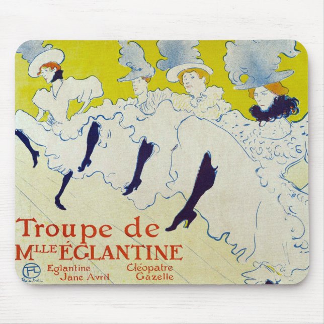 La Troupe de Mlle Eglantine by Toulouse Lautrec Mouse Pad (Front)