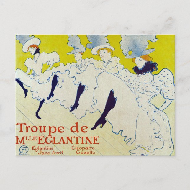 La Troupe de Mlle Eglantine by Toulouse Lautrec Postcard (Front)