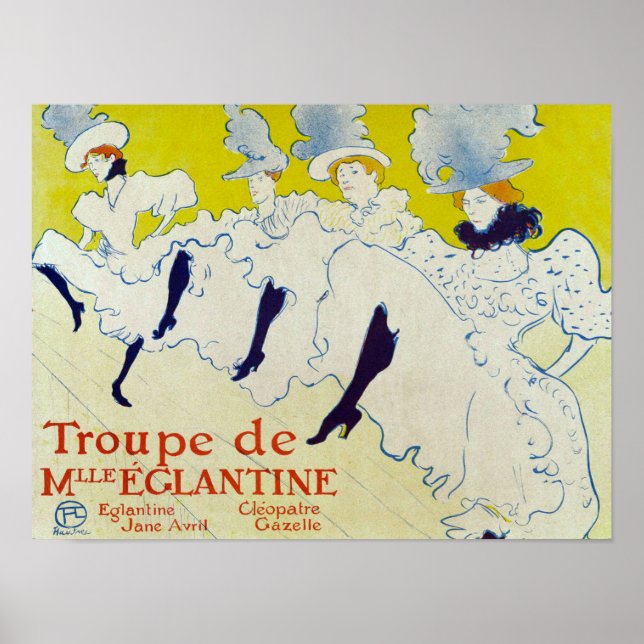 La Troupe de Mlle Eglantine by Toulouse Lautrec Poster (Front)