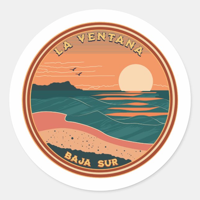 La Ventana Baja California Mexico Travel Classic Round Sticker (Front)