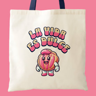 La Vida es Dulce Concha Rosa Pan Dulce Shirt Tote Bag