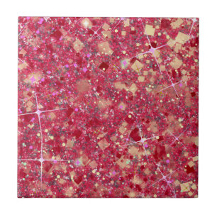 La Vida Magenta Pink Colour Faux Glitter Solid Ceramic Tile