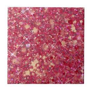 La Vida Magenta Pink Colour Faux Glitter Solid Ceramic Tile