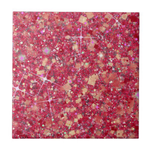 La Vida Magenta Pink Colour Faux Glitter Solid Ceramic Tile