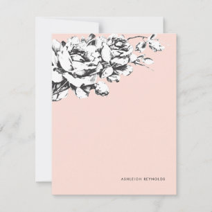 La Vie en Rose Floral Stationery - Pink Card