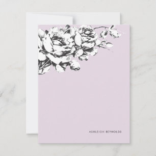 La Vie en Rose Floral Stationery - Purple Card