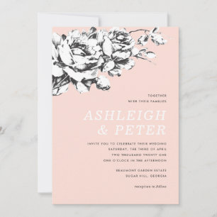 La Vie en Rose Floral Wedding Invitation - Pink