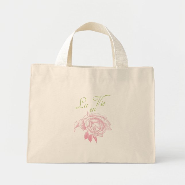 la vie en rose mini tote bag (Front)
