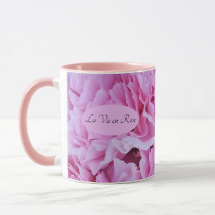 La Vie en Rose Pink Carnations Mug