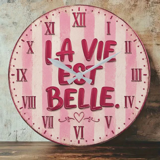 La Vie Est Belle French  Large Clock (Creator Uploaded)