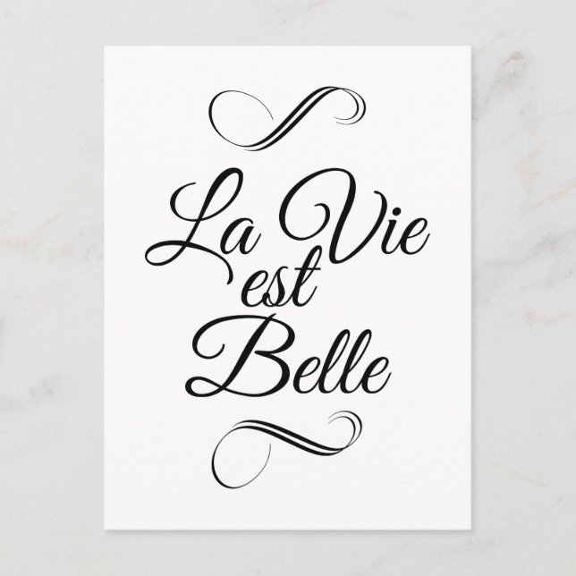 La vie est belle postcard (Front)