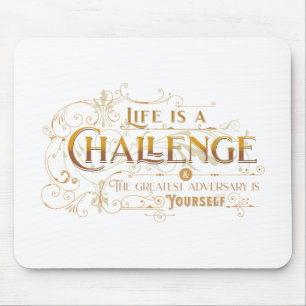 La Vie Est Un Défi Citation Inspiration Phrase Mouse Pad