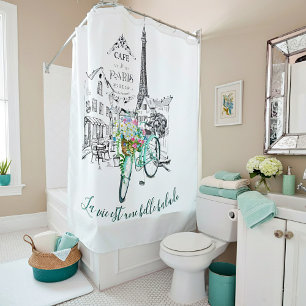 La vie est une belle balade shower curtain