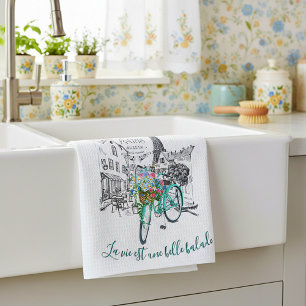 La vie est une belle balade tea towel