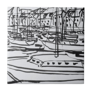 La Vilaine River   La Roche-Bernard, Brittany Ceramic Tile