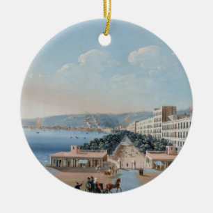 La Villa Reale di Chiaia, Naples (gouache on paper Ceramic Tree Decoration