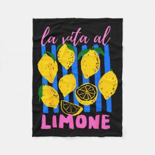 La Vita Al Limone Funny Italian Lemon Fruit Summer Fleece Blanket