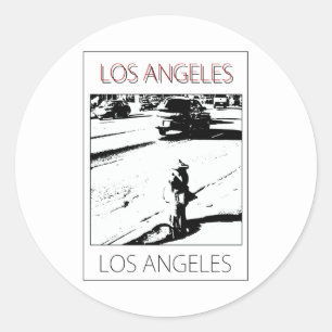 LA water pump Classic Round Sticker