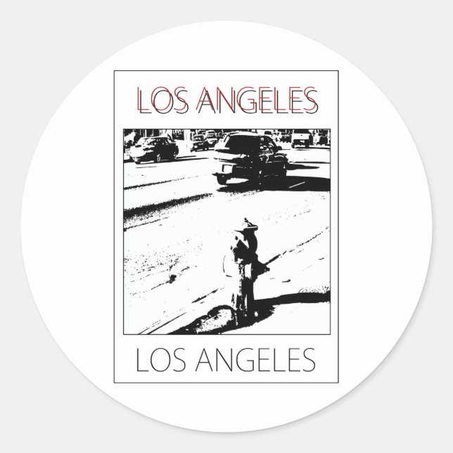 LA water pump Classic Round Sticker (Front)